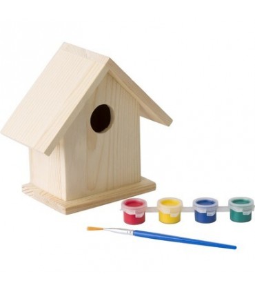 Birdhouse painting set, including 4 paints and brush